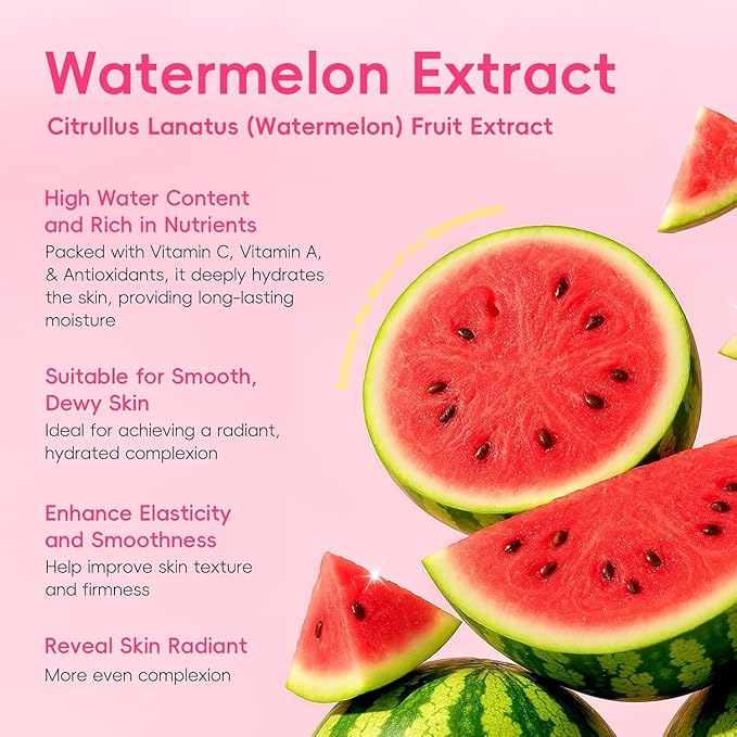 Watermelon Skin Care for Teen Girls, Daily Routine Skincare Sets- Smooth, Clean, Oil Control, Firm, Hydrate, Glow Up,, for All Skin 4PCS, Mother's Day Birthday Gift for Women, Wife, Girlfriend