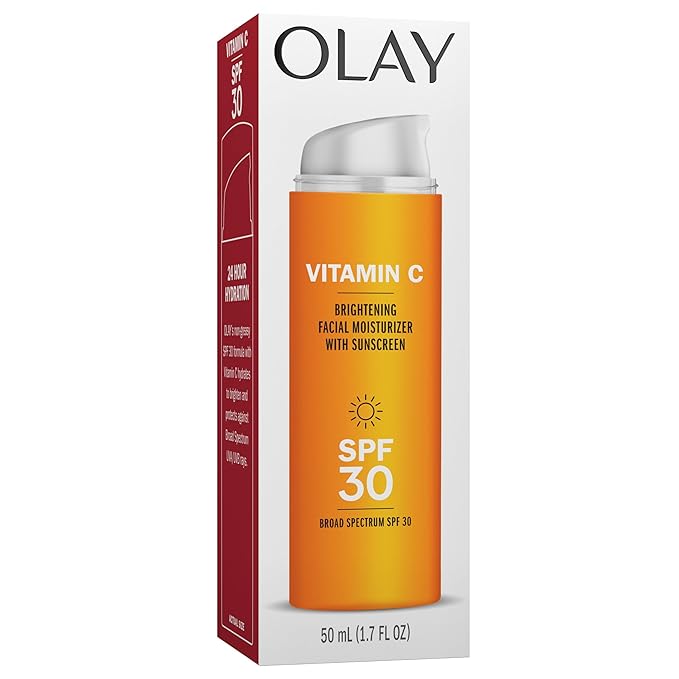Olay Super Cream with Sunscreen SPF 30,Trial Size,Lightweight Face Moisturizer with Sun Protection,5-in-1 Skin Care Benefits - Hydrating,Brightening,Firming - Niacinamide,Vitamin C,15 mL,(Pack of 2)