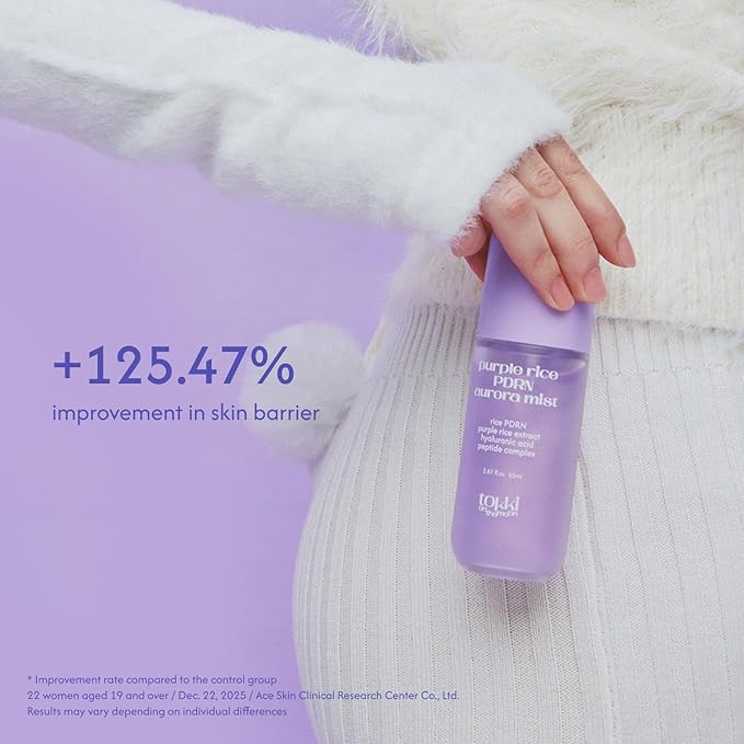 Purple Rice PDRN Aurora Mist | Hydrating Facial Toner Mist | Skin Barrier Support & Radiant Glow | Vegan Korean Skincare | 2.87 fl oz (85 ml)