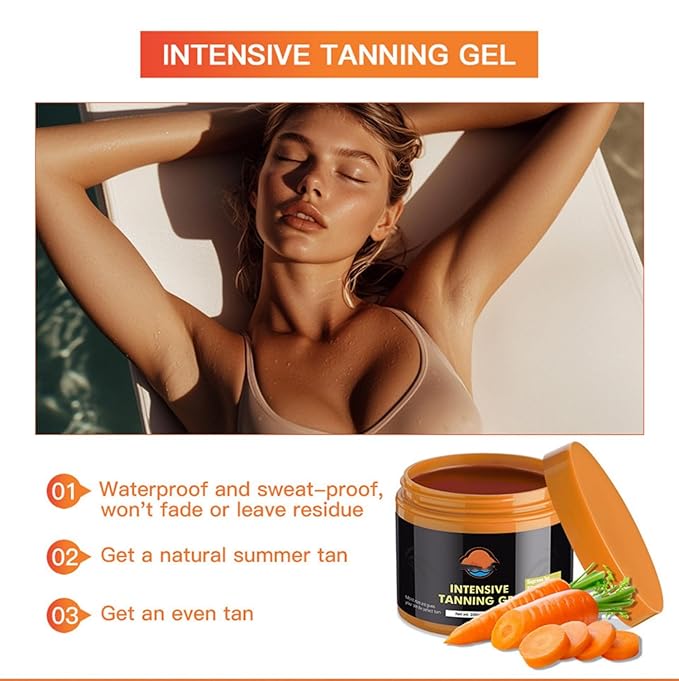 MAEPEOR Intensive Brown Bronzer Natural Tanning Accelerator Cream Gel Longer-lasting Soft Brown Tanning Gel for Sunbeds and Outdoor Sun (100ML, Color 01)