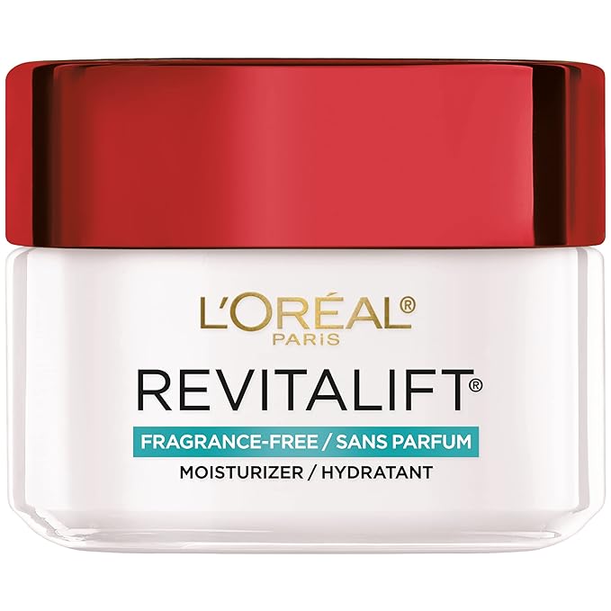 L’Oreal Paris Revitalift Anti Aging Face and Neck Cream, Smoothing and Firming Moisturizer for 24HR Hydration, Fragrance Free, 1.7 Oz