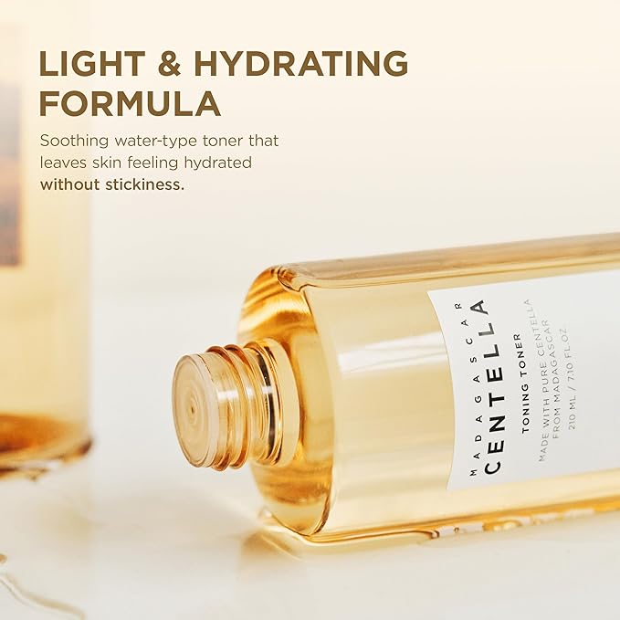 SKIN1004 Centella Toning Toner 13.52 fl.oz, 400ml, Korean Face Toner with Madagascar Centella Asiatica & Hyaluronic Acid for Hydrating, Soothing and Moisturizing, PHA Exfoliator, Korean Skin Care