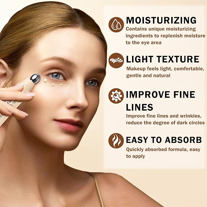 Mineral Sunscreen Under Eye Cream for Dark Circles, Puffiness and Bags - Anti Aging, Corrector SPF 35, 3-in-1