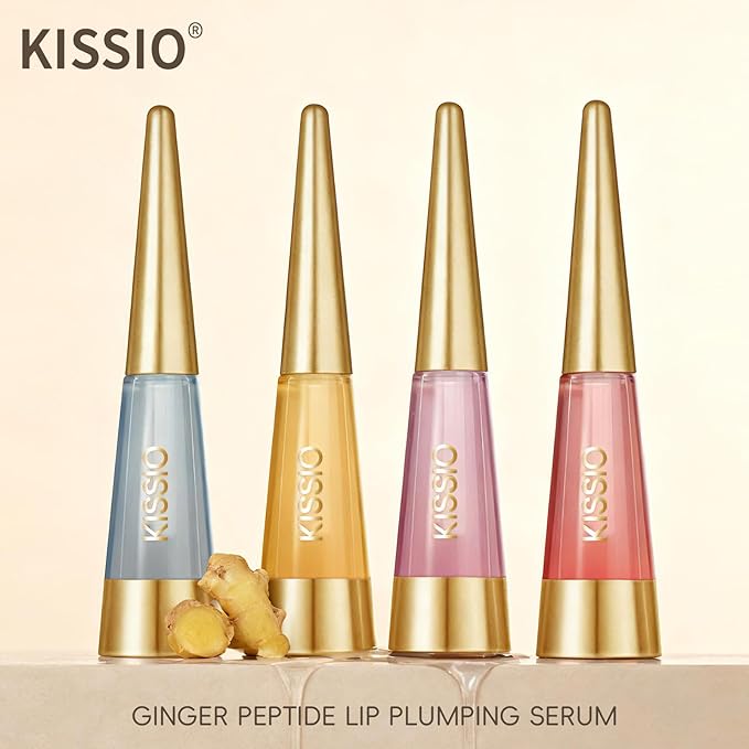 KISSIO PLUMP Lip Plumper,0.3 fl oz (9 ml),Maximum Plump with Ginger and Peptides,Extreme Lip Plumper,Hydrating and Plumping,Lips Lines Care,Lips Gloss,Proficient