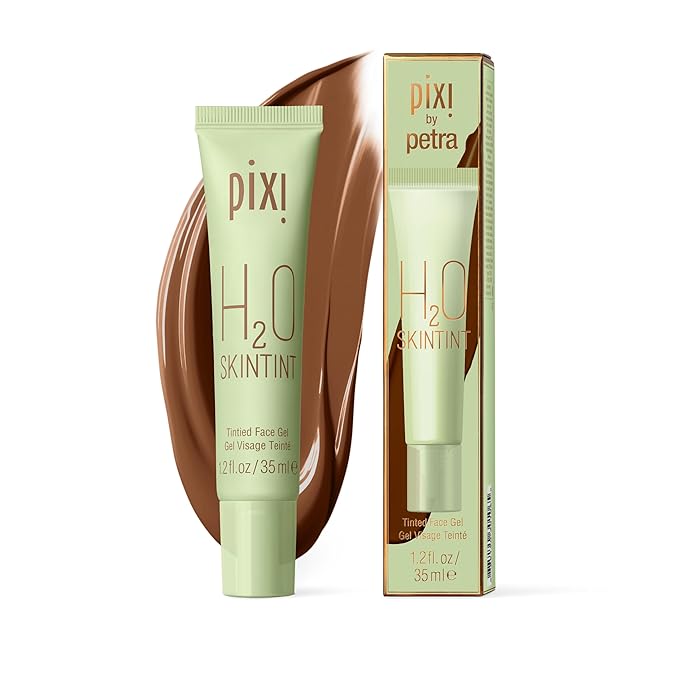 Pixi H2O SkinTint | Tinted Gel Moisturizer | Lightweight, Hydrating & Water-Resistant | Evens Tone & Reduces Redness | Cocoa | 1.2 fl oz/35 ml