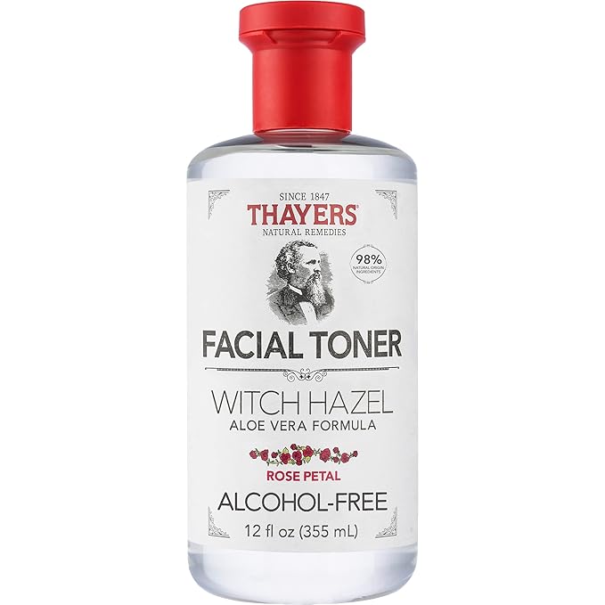 THAYERS Alcohol-Free, Hydrating Rose Petal Witch Hazel Toner with Aloe Vera, 12 Oz (Pack of 3)