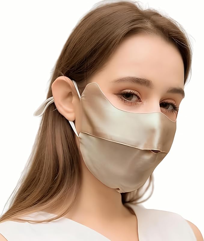 Mulberry Silk Sun Protection Mask - UPF 50+ Lightweight Facial Shield for Outdoor Use