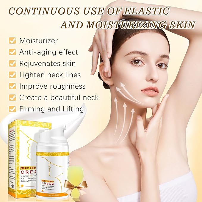 Neck Creams for Tightening and Firming, Face & Chest Anti-Aging Moisturizer for Crepey Sagging Skin & Wrinkles Neck Cream with Collagen, Retinol & Hyaluronic Acid Deep Hydration Day & Night Skin Care