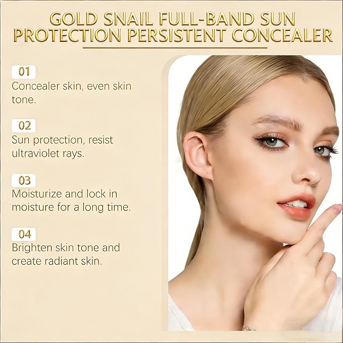 Sunscreen Golden Snail Perfect Cover BB Cream - Tinted Moisturizer with Full Coverage Concealer, SPF50+ PA++++, Long-Lasting Lightweight Formula (2)