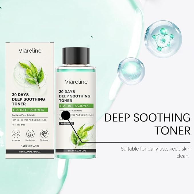 Soothing Toner with Tea Tree and Salicylic Acid, Oil-Control & Clarifying Treatment for a More Even-Looking Tone and Refreshed Feel, 3.38 Fl Oz