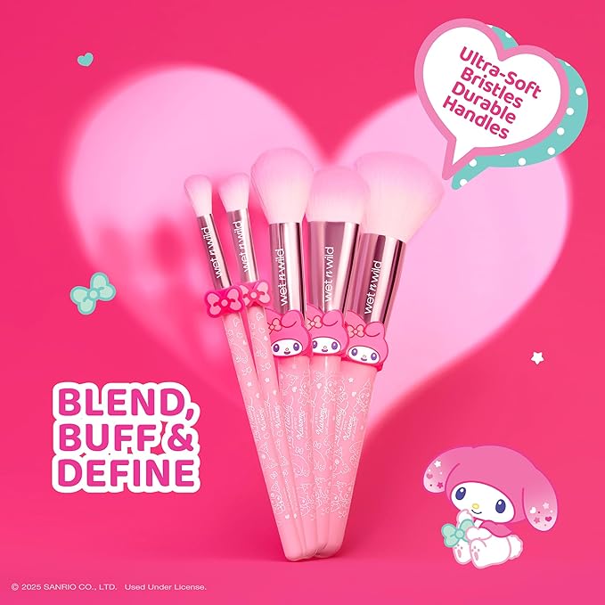 wet n wild My Melody and Kuromi 5-Piece Makeup Brush Set