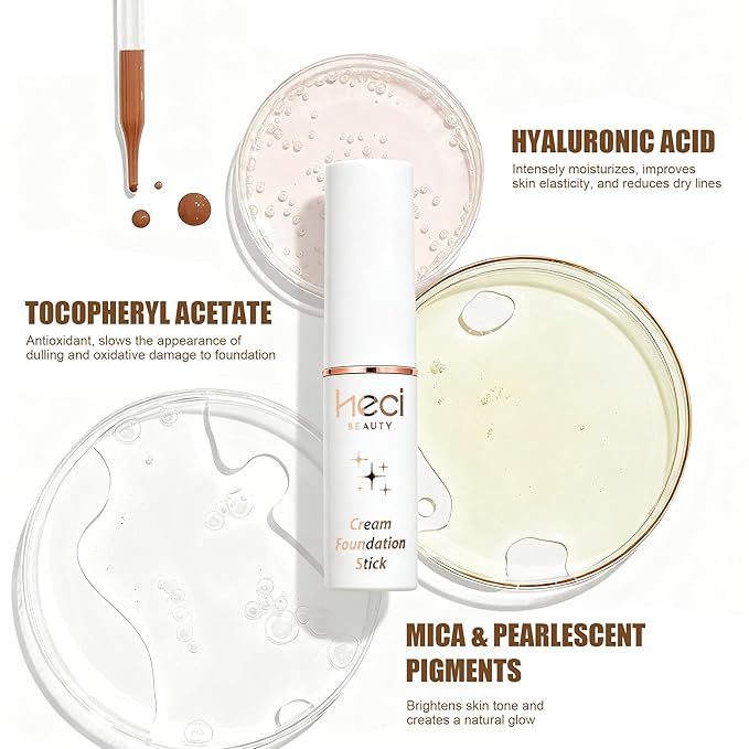 Tinted Foundation Stick, Balm to Cream Foundation with Light to Medium Coverage, Infused with Hydrating Ingredients, Medium Dark 04, 0.25 oz