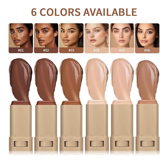 Beauty Balm Serum Boosted Skin Tint, Solid Tinted Moisturizing Serum Contour Stick Foundation Face Stick for Women, Brightens, Hydrates, Natural Finish Makeup (03#)