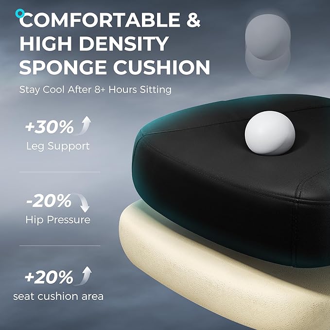 Ergonomic Office Chair with Footrest, Big and Tall Home Desk Chair, High Back Rolling Computer Chair with 3D Arms and Lumbar Support, Comfortable Gaming Chair, Swivel Mesh Chairs, Black