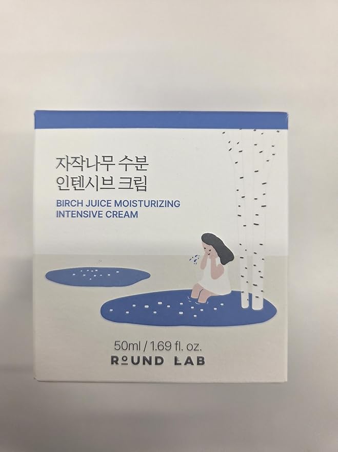 ROUND LAB Birch Juice Moisturizing Intensive Cream 1.69 Fl Oz, Deep Hydration Face Cream with Birch Sap and Hyaluronic Acid, Moisture Barrier Care, Rich but Non-Greasy Texture, Korean Skincare