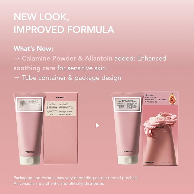 Whipped Korean Skincare Face Wash, Doubles as a Face Mask, Fig Butter, Barrier Care, Hydrating Face Cleanser for All Skin Types, Niacinamide, Hyaluronic Acid, Ceramide