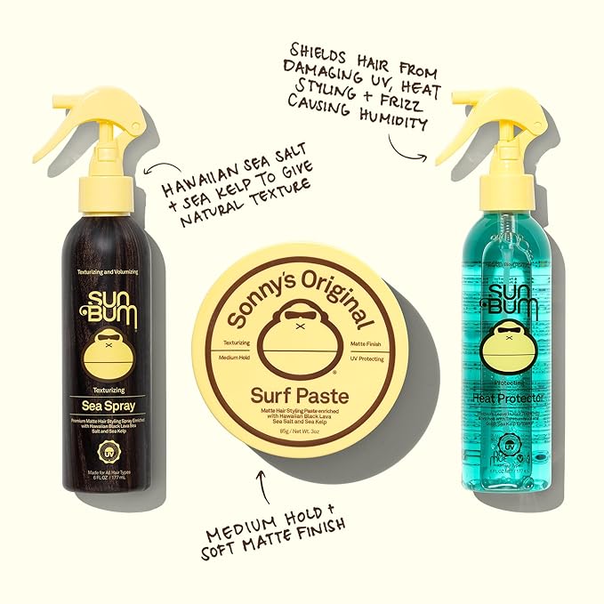 Sun Bum Sea Spray | Texturizing and Volumizing Sea Salt Spray | UV Protection With a Matte Finish-| Medium Hold-| For All Hair Types-| 6 FL OZ Bottle,(Pack of 2)