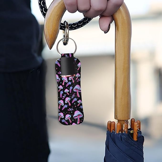Lipstick Holder Keychain, Cute Keychains for Lip Balm Holder, Neoprene Lipstick Sleeve Pouch for Women Men Teens