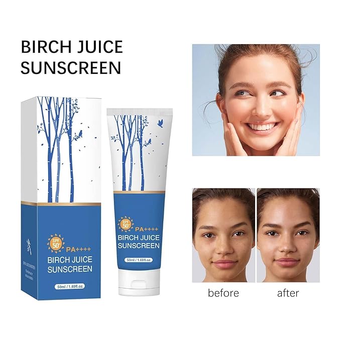 Birch Juice Moisturizing Sunscreen, UV LOCK SPF50 Broad Spectrum, Moist Essence Sunscreen for Face Korean Skincare, No White Cast, 1.69 Fl Oz (1)