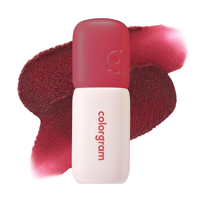 COLORGRAM NUDE BLUR TINT 09 RED BOMB | K-Beauty Makeup, Soft-Focus Matte Lip Stain, 2-in-1 Lip & Cheek