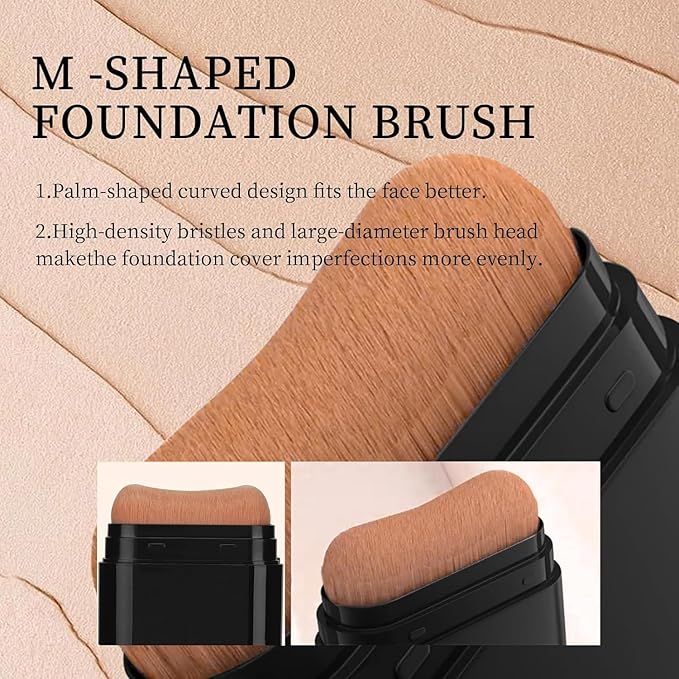 Foundation Stick, 2 in 1 Dual-Ended Long-Lasting Concealer Foundation Stick, Water Proof Concealer Sticks with Brush, Full Coverage for Dark Circles & Blemishes, Matte Finish for Face Makeup (05)