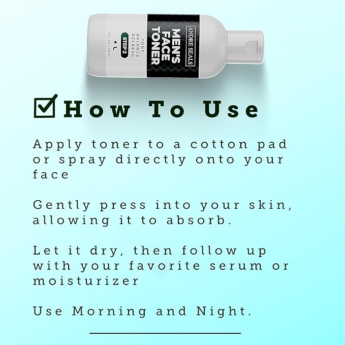 Face Toner for Men | Organic Witch Hazel, Hyaluronic Acid & Green Tea | Pore Minimizer, Hydration, Astringent, Face Tightener, Hydrating Toner, Oil Control, | Facial Toner & Men Skin Care