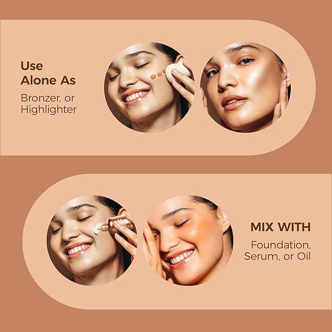 Absolute New York Bronzing Serum Drops with Vitamin C and Peptide; Radiant Hydration Delivers Natural Look (MFBS01 Gold)
