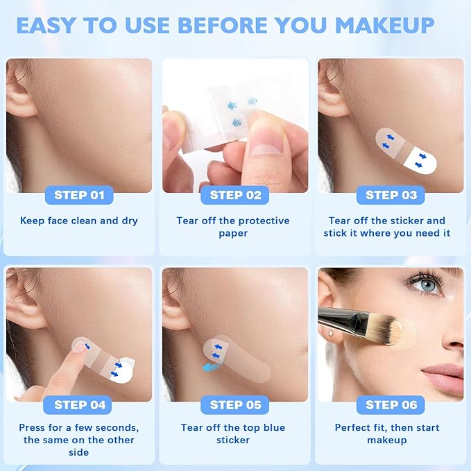 NBF Face Tape Lifting Invisible, Face Lift Tape Invisible for Sagging Skin, Instant Facelift Tapes for Women, Neck, Jowls Lifts Sagging Skin, Concealed Makeup Tape, Visible Results in Seconds-1PC