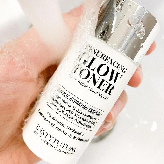 Instytutum Resurfacing Glow Toner 5.1 oz / 150 ml – Glycolic Hydrating Essence with 6% Glycolic Acid, 2% Niacinamide, Hyaluronic Acid & Chamomile – Brightening Exfoliating Toner for Radiant Skin