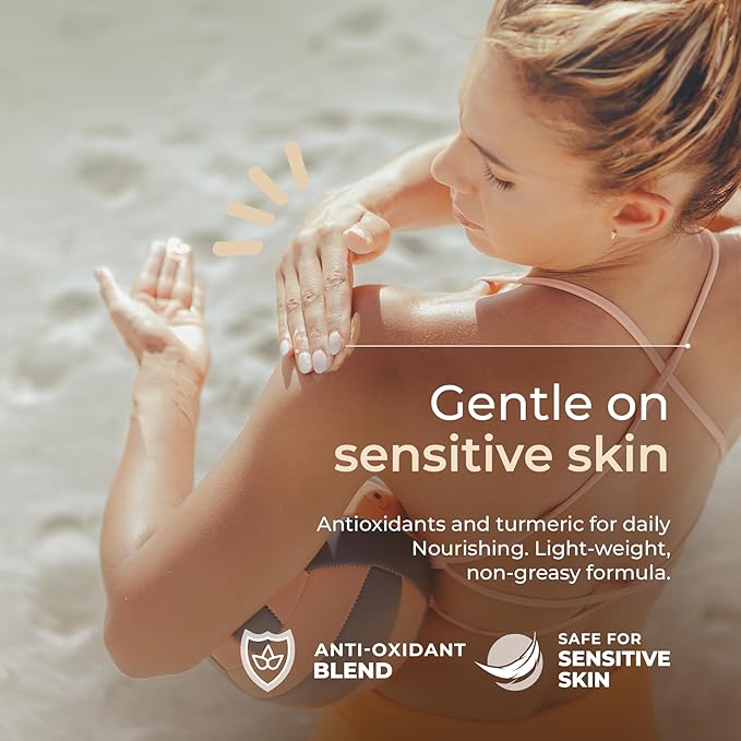 SPF 45 Mineral Sunscreen with Non-Nano Zinc Oxide for Face and Body - 2.5 Fl oz, Non-Greasy, Reef Safe Biodegradable Sunscreen, Travel Size, Water Resistant - Tint
