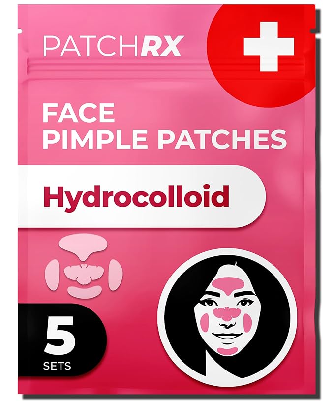 Full Face Pimple Patches (5 Sets), Hydrocolloid Pimple Mask, Large Pimple Patches, Full Hydrocolloid Mask
