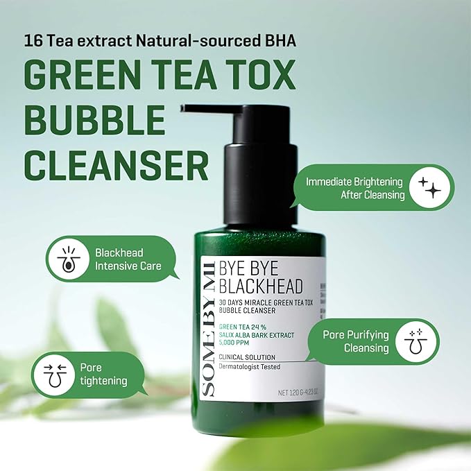SOME BY MI AHA BHA PHA 30 Days Miracle Toner & Miracle Green Tea Tox Bubble Cleanser
