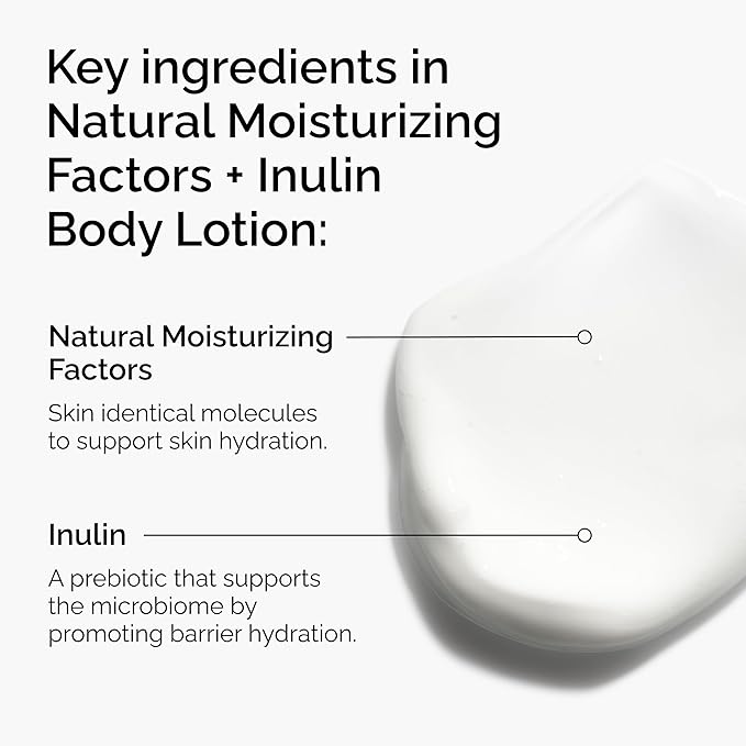 The Ordinary Natural Moisturizing Factors + Inulin Body Lotion, Lightweight Hydration for All-Day Moisture & Skin Barrier Support, Accepted by the National Eczema Association, 8.1 Fl Oz