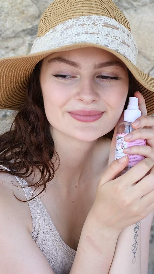Rosense Glass Bottle Rosewater Hydrating Facial Toner/Rose Water Face Mist 1.7 Oz