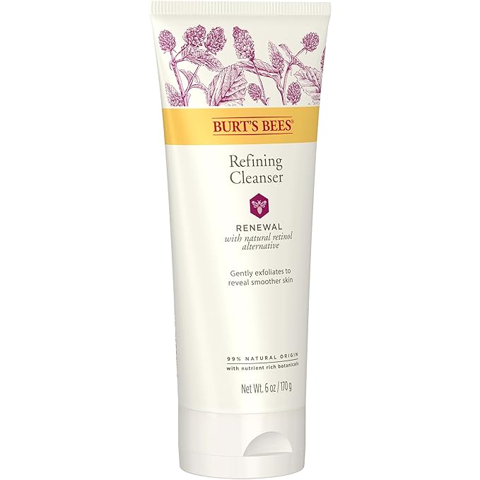 Burt's Bees Renewal Refining Cleanser with Bakuchiol Natural Retinol Alternative, 6 Oz (Package May Vary)