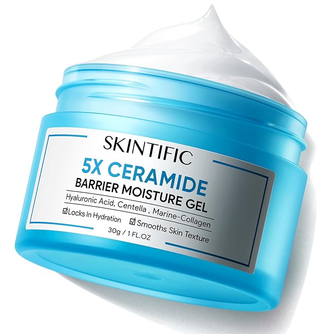 Face Moisturizer with 5X Ceramides, Hydrating Moisture Barrier Repair Cream for Sensitive/Oil Skin Types, Hyaluronic Acid & Centella, Daily Facial Moisturizer, Non-Comedogenic 30g/1 fl.oz