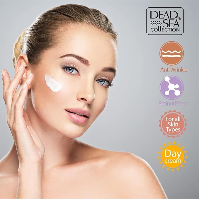 Dead Sea Collection Day Cream for Face with 2% Retinol, Dead Sea Minerals, and Vitamin E – Anti Aging Nourishing Skin Care Moisturizer to Reduce Wrinkles (1.69 fl. oz)