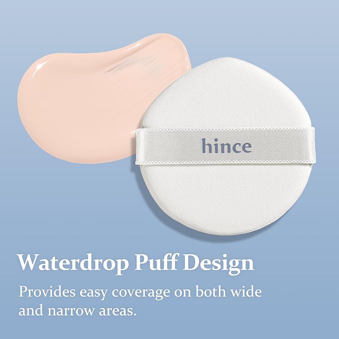 hince Second Skin Mesh Matte Cushion - 12g, Natural Coverage, Semi Matte Finish, Flawless Coverage, 24hr Long Lasting, Korean Cushion Foundation, Blue Cushion (ROSY, 15)
