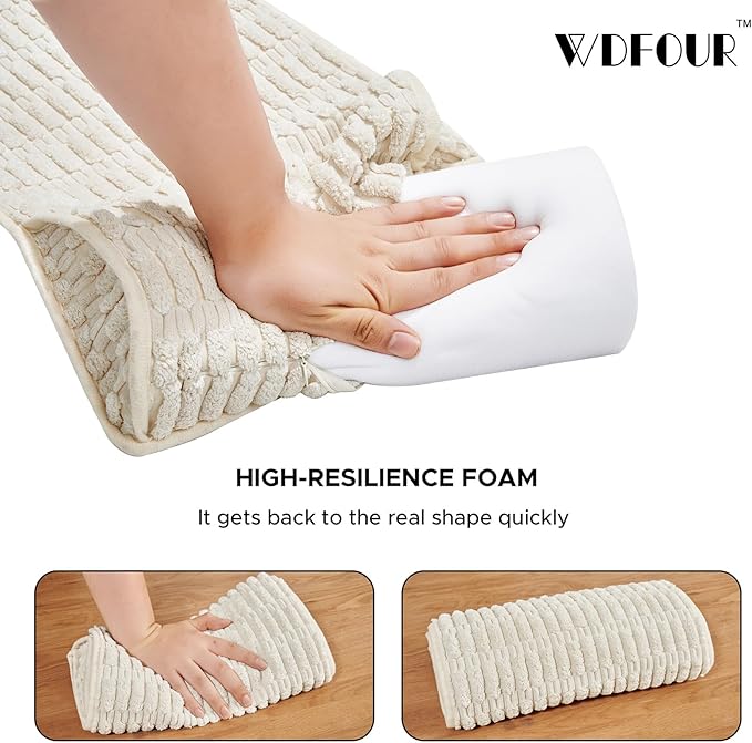 WdFour Headrest Memory Pillow, Support Cushions for Neck, Back or Leg for Sofas, Recliners, Office Chairs, Massage Chairs for Neck Pain Relief and Cervical Support. (Cream, 13" Wx5.5 Hx3 D, 1PC)