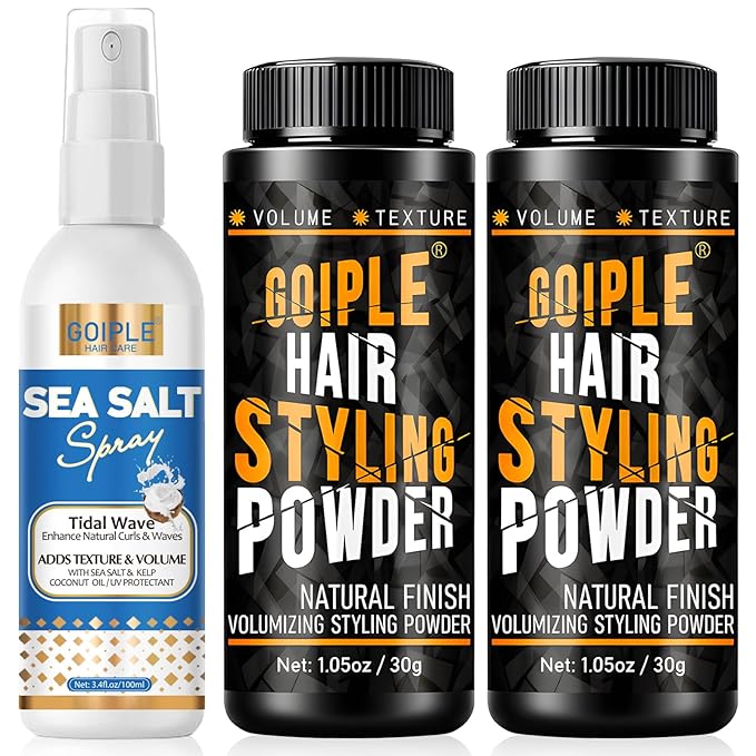 Goiple Hair Styling Powder 1.05oz Natural Look Volumizing & Texturizing Powder Flexible Hold Easy to Apply Texture Powders Sea Salt Spray for Men Women All Hair Style