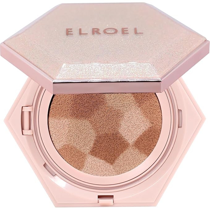 Blending Cushion 4-in-1 Korean Cushion Foundation with Italian Caviar, Collagen & Hyaluronic Acid - 12HR Long Lasting, Hydrating & Age-Defying Makeup Concealer 0.44 oz (#25 Medium Beige)