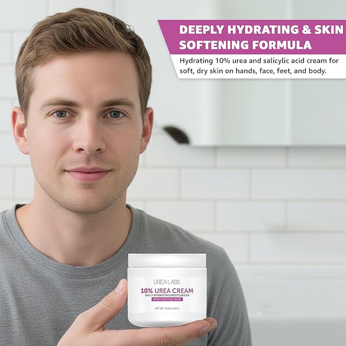 10% Urea Cream with Aloe Vera, Jojoba Oil and Salicylic Acid - 150ml Hydrating Moisturizer for Dry, Chapped Hands, Feet, Face & Body - Repairs, Soothes & Nourishes Rough, Dry Skin - 4 Oz