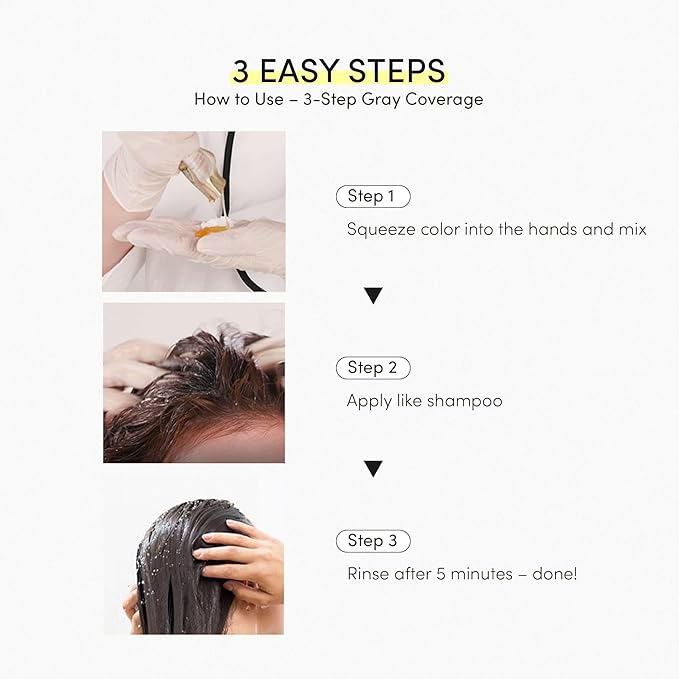 Instant Hair Dye Shampoo Ampoule, Permanent Hair Color Dye - Paraben-Free, Hair Color for Gray Hair Coverage with Keratin & Collagen, 5-Minute Easy and Fast Coloring, Made in Korea (Wine Brown)