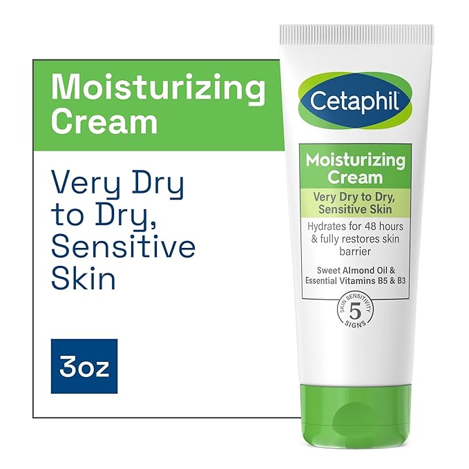 Cetaphil Moisturizing Cream, Fragrance-Free, 3 Ounces each (Value Pack of 5)