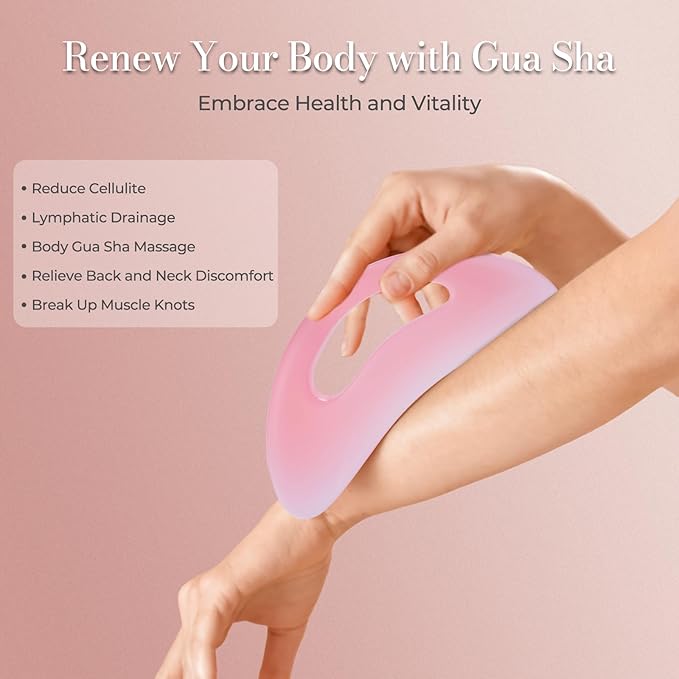 Premium Body Gua sha for Deep Tissue Massage Gua Sha for Lymphatic Drainage & Cellulite – Ergonomic Body Contouring Scraper for Face, Back, Legs