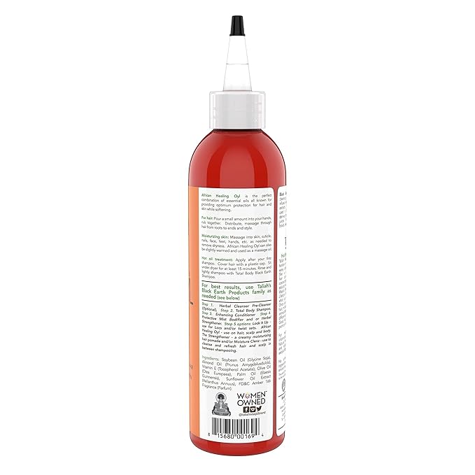 Taliah Waajid Black Earth Products African Healing Oyl | Total Body Oil | Softens, Moisturize, Coats, and Protects Hair & Skin | Infused with Vitamin E, Olive Oil, and Sunflower Oil- 8oz (T128) 4-Pack