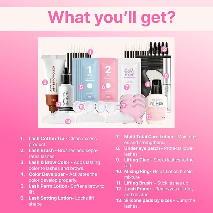 Korean At Home Eye Lash Lift and Color Kit Professional Brow Lamination and Color Kit Eye Lash Color Brown Eye Brow Color Kit