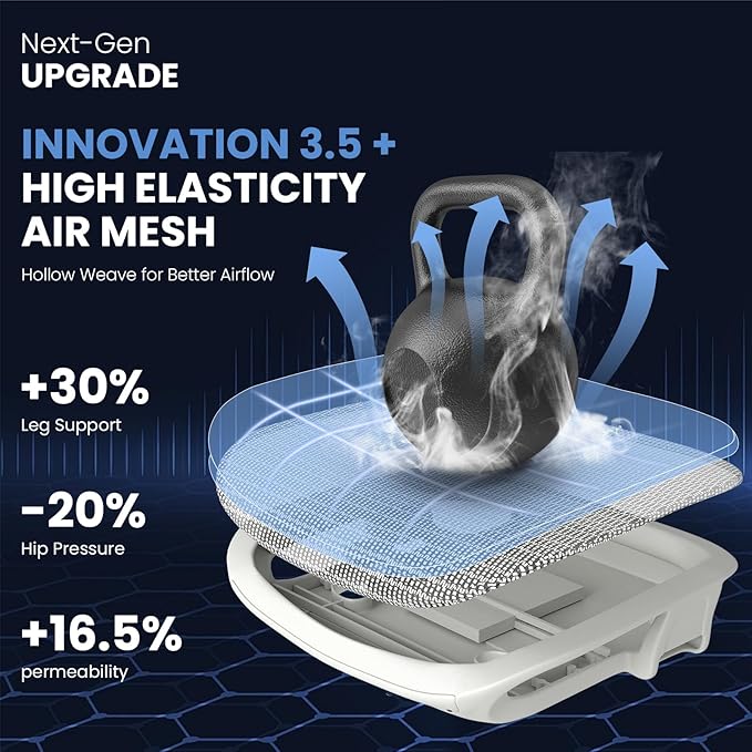 MOJAY Ergonomic Office Chair with Footrest, Big and Tall Desk Chair with Lumbar Support, High Back Home Desk Chair for Long Desk Work, Swivel Rolling Computer Seating with 6D Armrest for Home Office