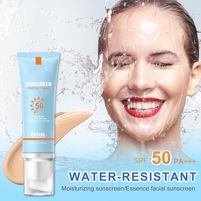 Moisturizing Sunscreen for Face SPF 50 - Travel Size Sunscreen, No Sticky Refreshing Skin Care Solution for All Skin Type (1)