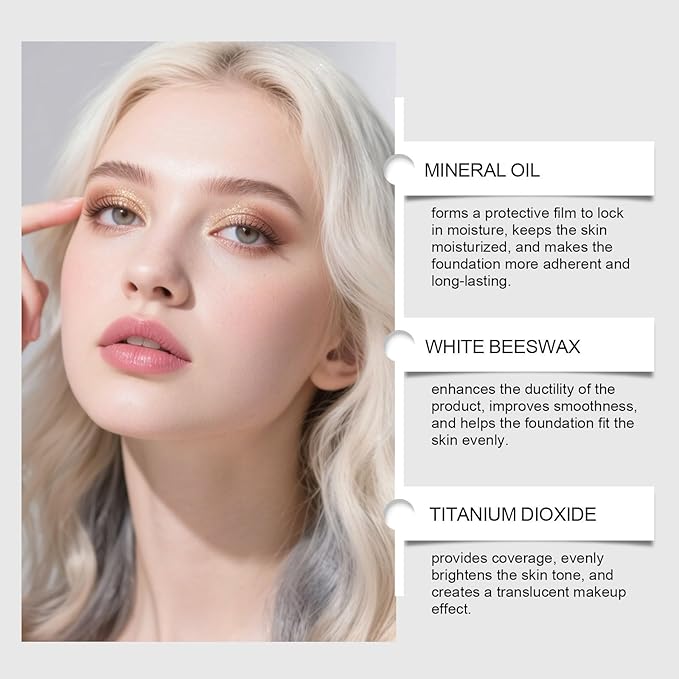 Color Changing Foundation Stick - 2 in 1 Foundation Stick with Brush, Hydrating Concealer Base Makeup, Korean Skin Care Foundation Stick, Perfect Match For All Skin Tones (Ivory)